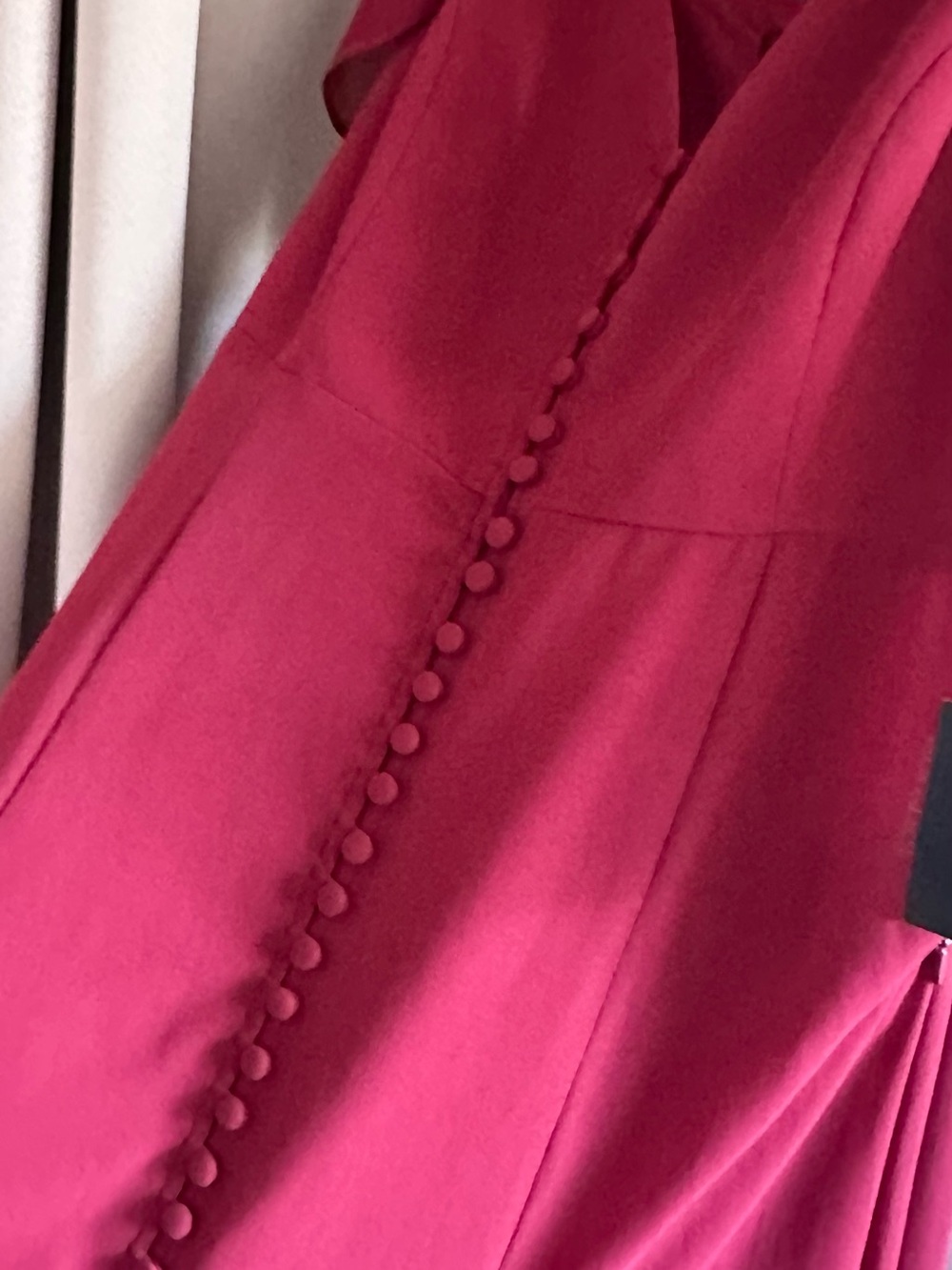 Lulu's Red Maxi Dress with Ruffle Shoulder Detail - Picture 3 of 11